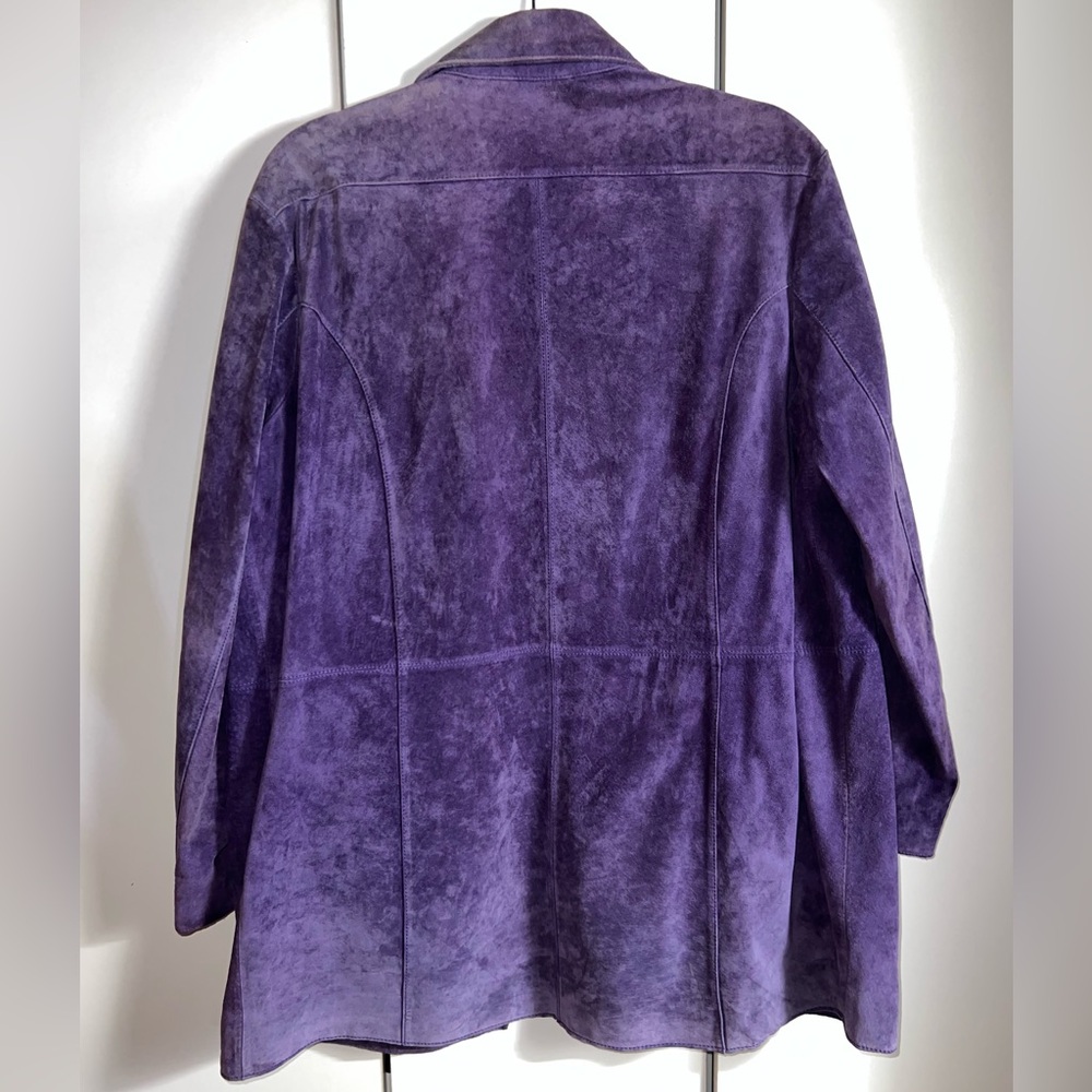 CHICOS PURPLE SUEDE LEATHER JACKET - Picture 2 of 5